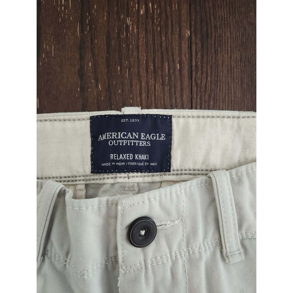 American Eagle Relaxed Khaki Pants Men's 29x32 Beige Straight Leg Chino Pants